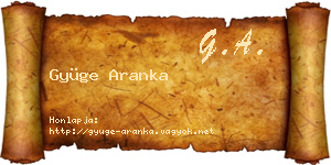 Gyüge Aranka névjegykártya