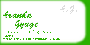 aranka gyuge business card